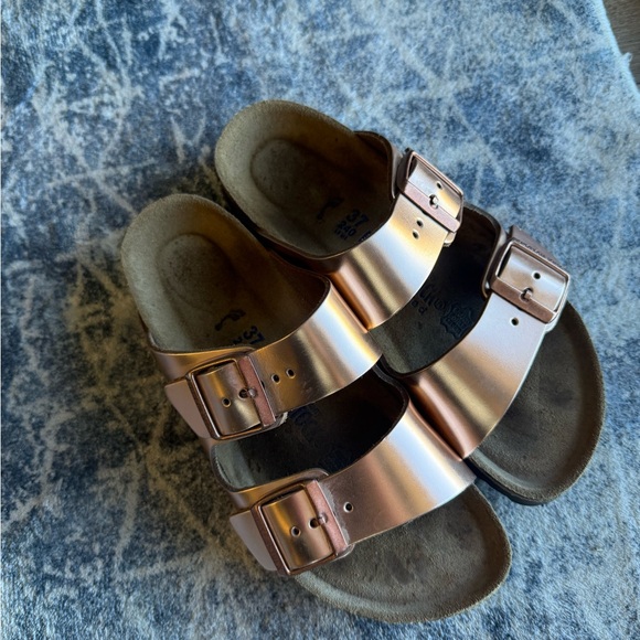 Birkenstock Shoes - Metallic Rose Gold Birkenstocks